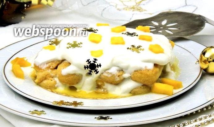 Тирамису с рикоттой и манго