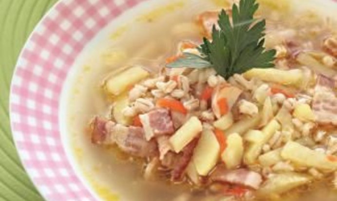 Рассольник с копченой грудинкой