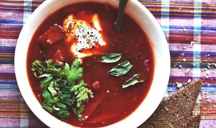 Постный борщ