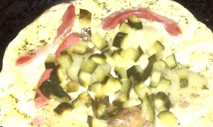 Яичница с огурцами