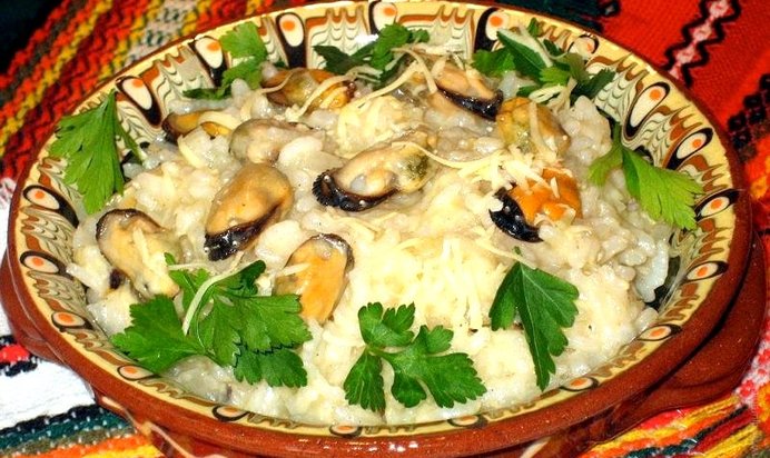 Ризотто с мидиями