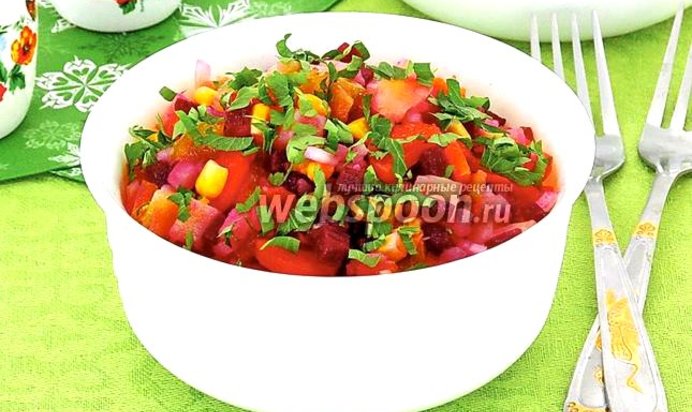 Винегрет с кукурузой