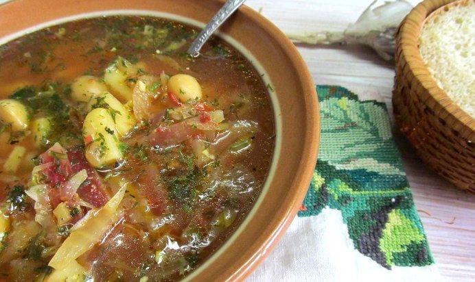 Постный борщ