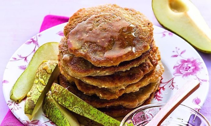 Грушевые оладьи из цельнозерновой муки