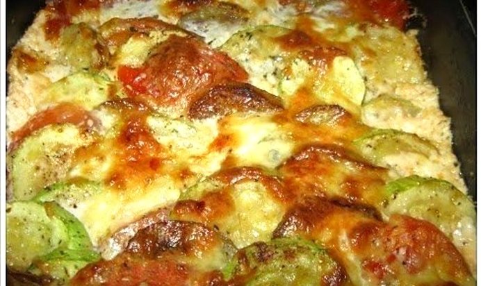 Овощная запеканка с баклажанами и кабачками