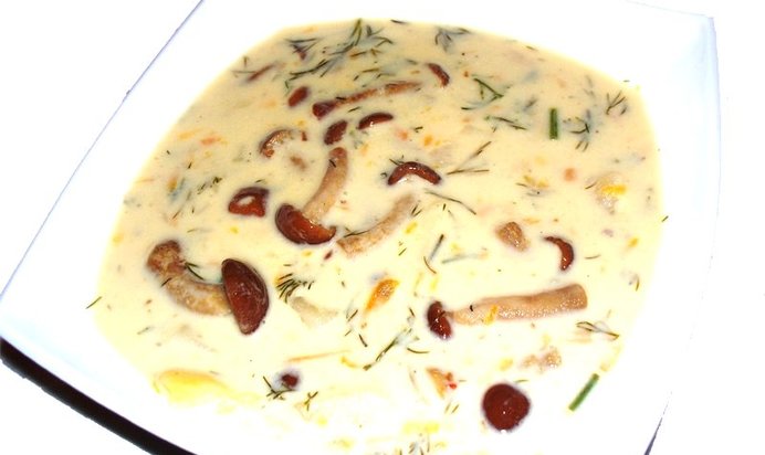 Сырный суп с опятами