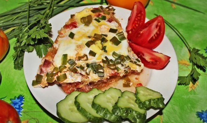 Яичница с кабачками