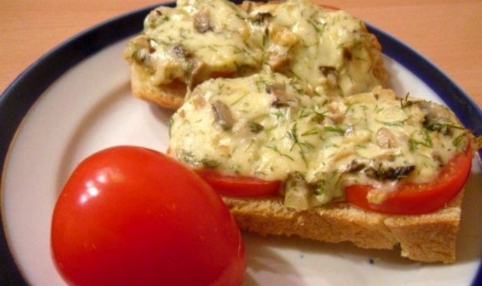 Бутерброды с шампиньонами