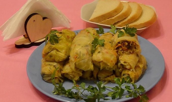 Постные голубцы с грибами и рисом