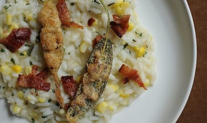 Ризотто с кукурузой и анчоусами