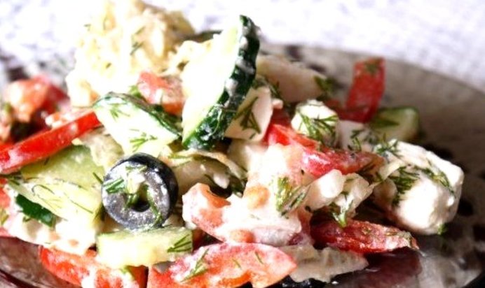 Греческий салат с капустой