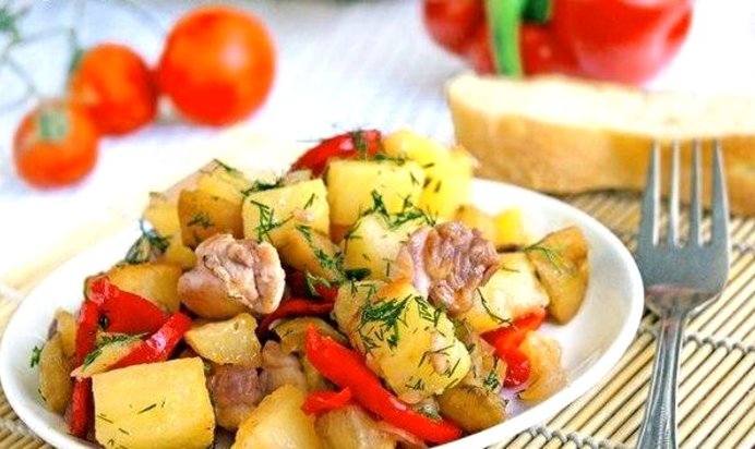 Овощное рагу с курицей