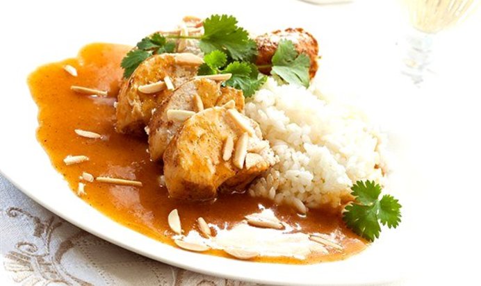 Цыпленок с абрикосовым компотом