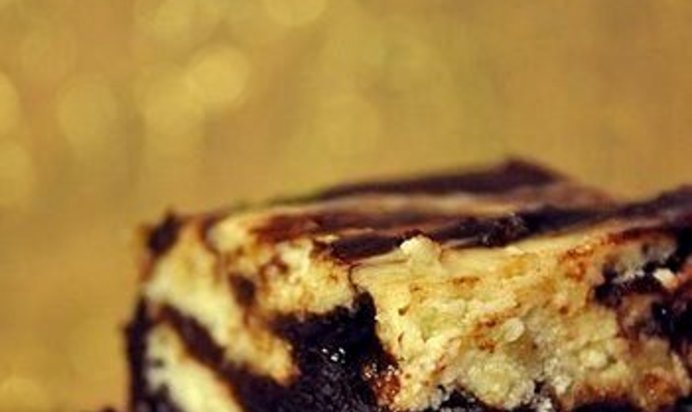 Брауни с творогом и бананами