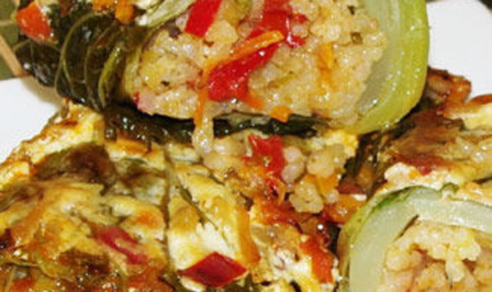 Голубцы из савойской капусты с рисом и овощами