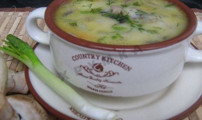 Сырный суп с шампиньонами