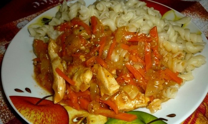 Гуляш из куриной грудки
