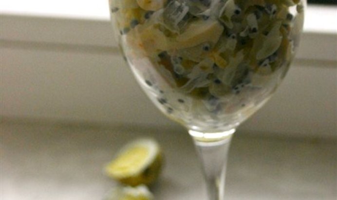 Оливье с рябчиками и икрой