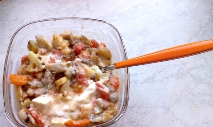 Тушеные овощи с тофу