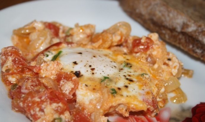 Яичница Колхозянка (со сметаной)