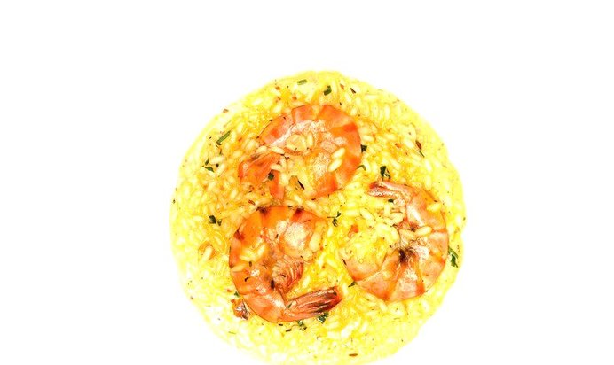 Ризотто с креветками и тобанджаном