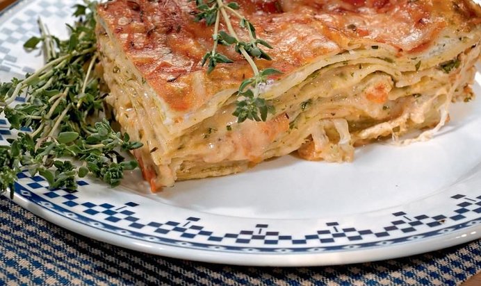 Лазанья с сыром и базиликом