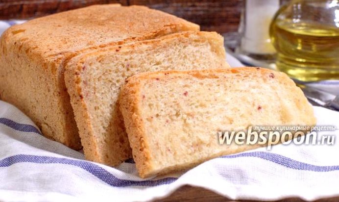 Белый хлеб с ветчиной в хлебопечке