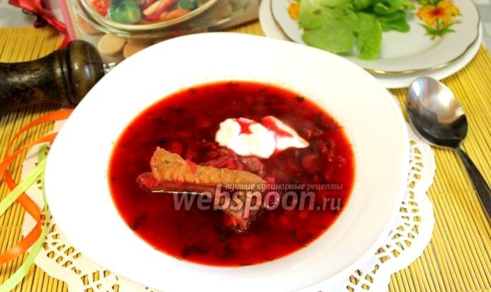 Борщ с солёными грибами и пекинской капустой