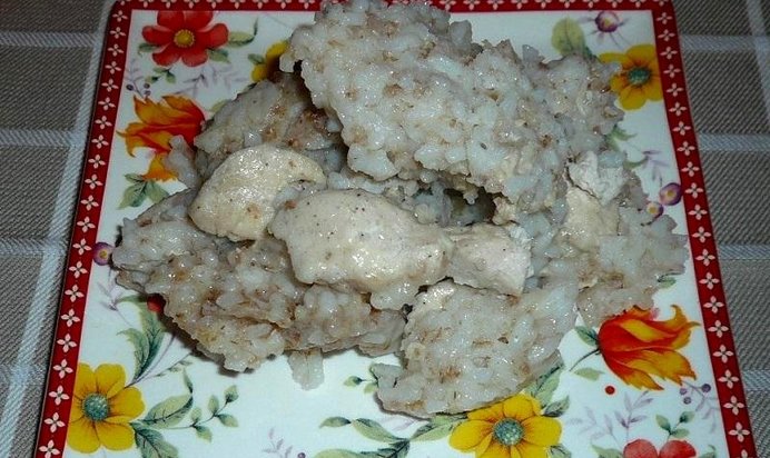 Каша рисово-овсяная с курочкой