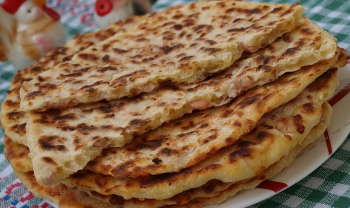 Лепёшки с ветчиной и сыром