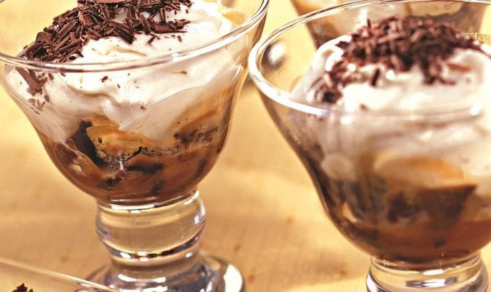 Десерт с ликером Бейлис и бананами