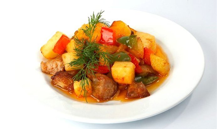 Овощное рагу с зеленым перцем