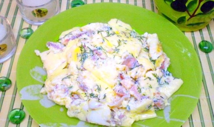 Сытный омлет с говядиной