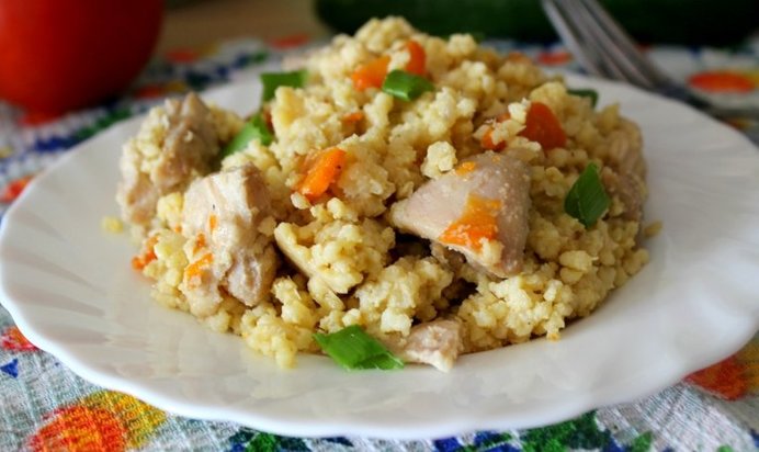Пшенная каша с курицей