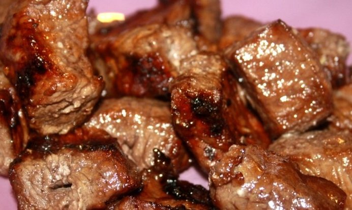 Шашлык из телятины с соевым соусом