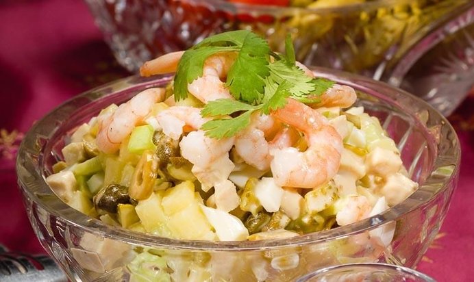 Салат оливье c острым майонезом