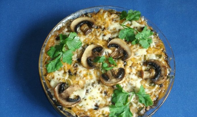 Запеканка из кабачков с грибами