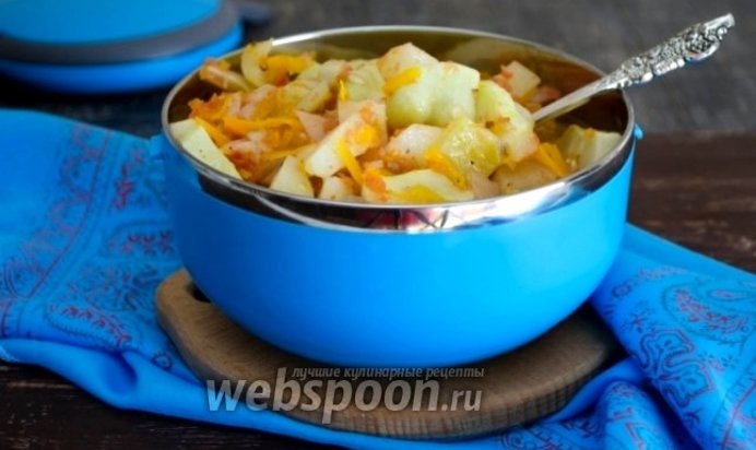 Овощное рагу с патиссонами в мультиварке