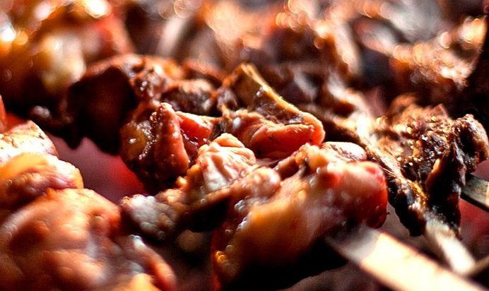 Шашлык из гуся