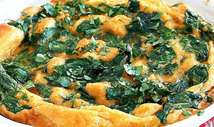 Запеченный зеленый омлет