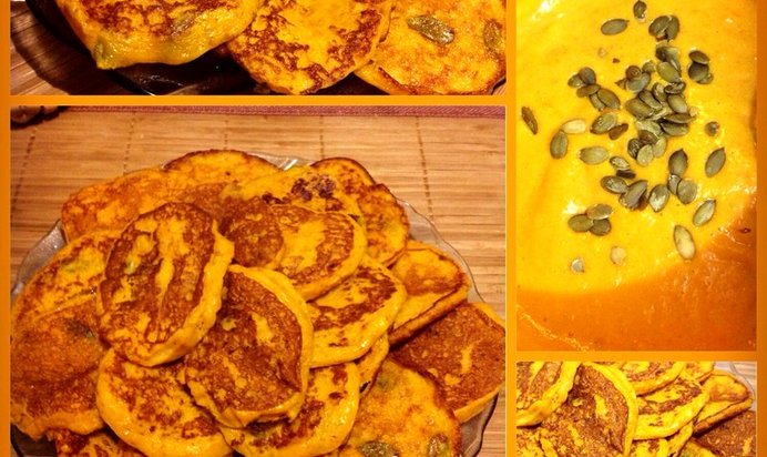 Тыквенные оладьи с отрубями и семечками