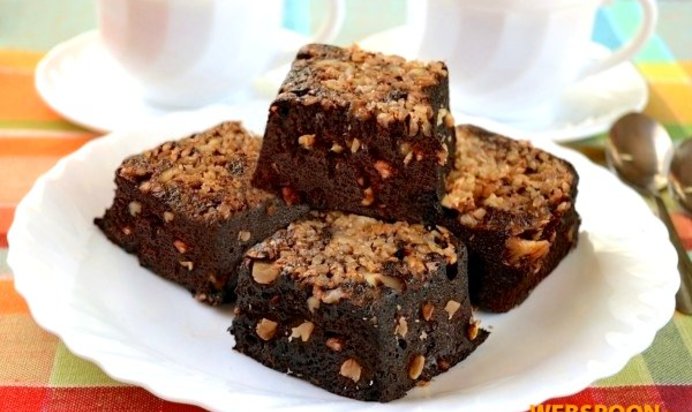 Постные брауни в микроволновке