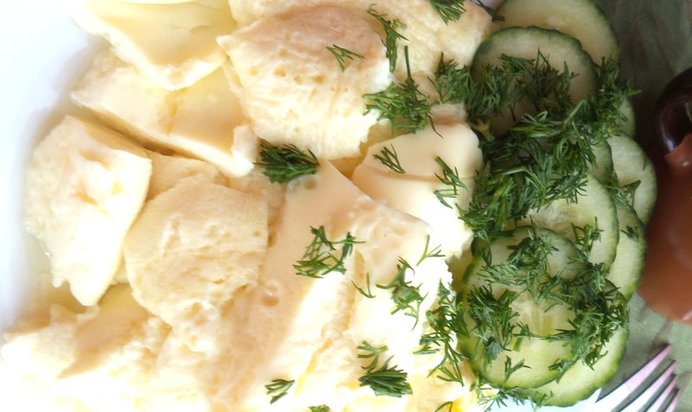 Вареный омлет в мешке