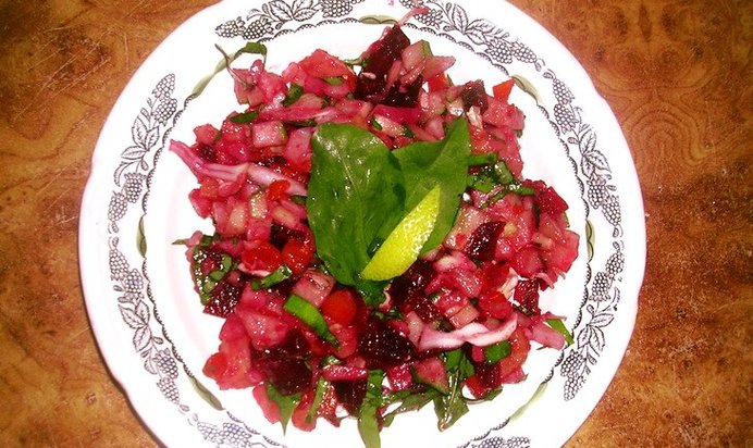 Винегрет со свежим огурцом