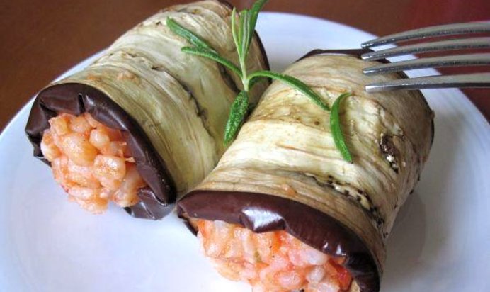 Ризотто в баклажане