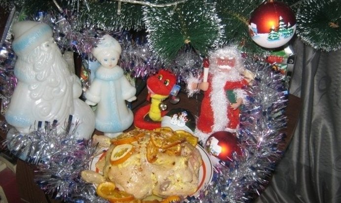 Цыпленок в апельсинах с кедровыми орешками