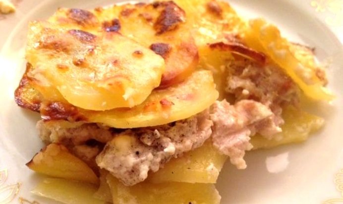 Картофельная лазанья с фаршем