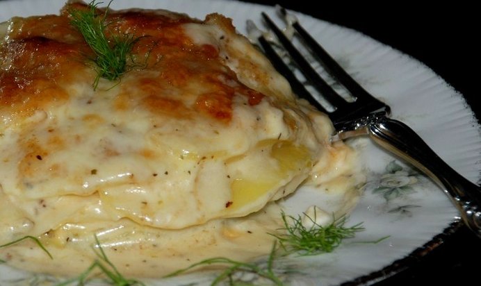 Картофельная запеканка с фенхелем