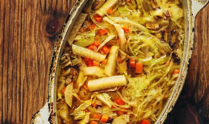 Щи с грибами и репой