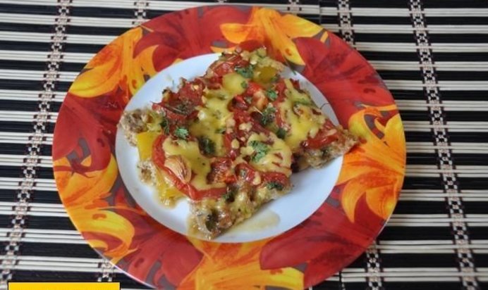 Овощная запеканка из кабачков с фаршем сыром и помидорами